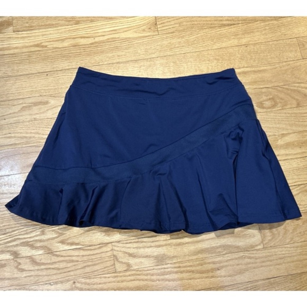 Ekouaer women's high-waist flounce skort navy blue L country club tennis golf
